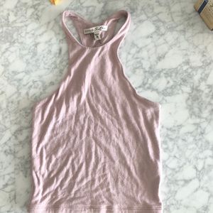 Express One Eleven blush racerback crop